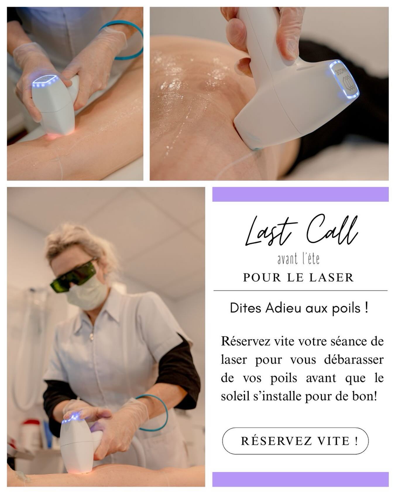 ✨ Dernier appel pour faire une séance laser.
L’été arrive ! Vous en avez marre de vos poils ? 
Vite, réservez votre séance de laser avant que le soleil pointe le bout de son nez et que vous ne puissiez plus le faire ! Car attention, pas de soleil pendant 2 semaines après une séance. 
Lien dans la bio pour prendre RDV 👆🏻

#laser #institutmontreal #institutbeaute #hairremoval